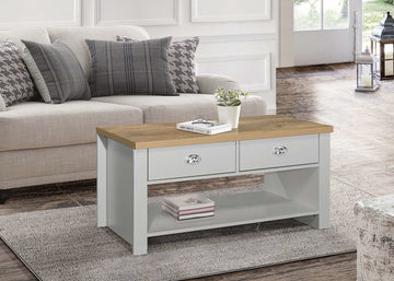 HIGHGATE 2 DRAWER COFFEE TABLE GREY