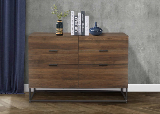 Houston 6 Drawer Chest Walnut