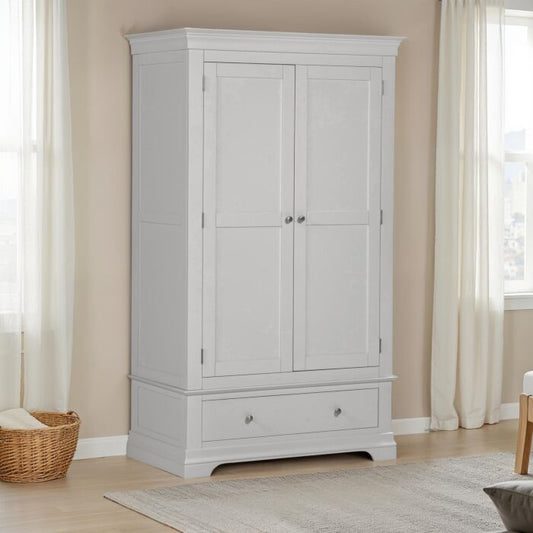 BORDEAUX 2 DOOR WARDROBE - PEBBLE GREY - Blythe Living