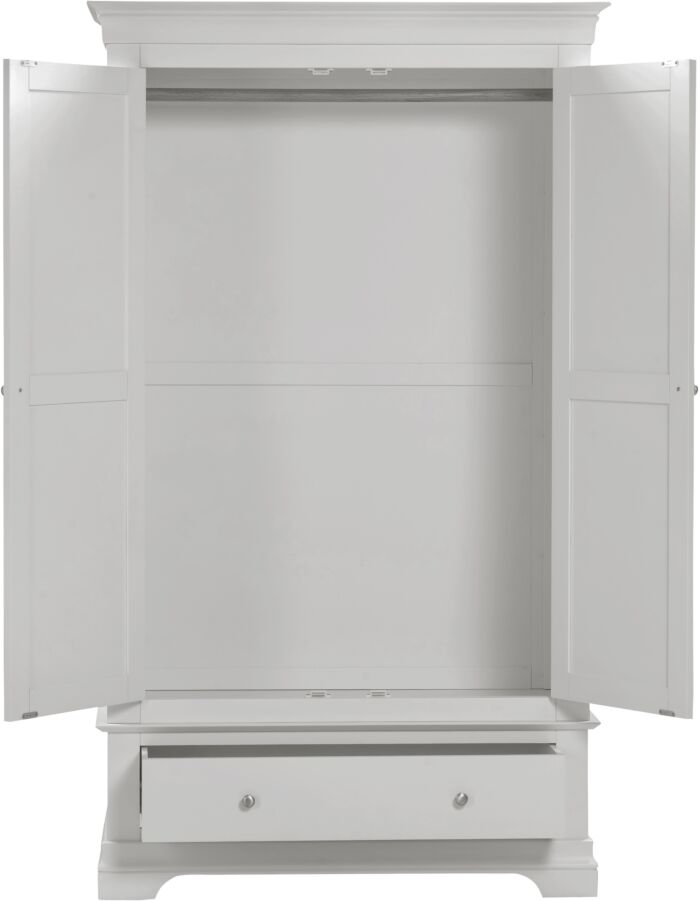 BORDEAUX 2 DOOR WARDROBE - PEBBLE GREY - Blythe Living