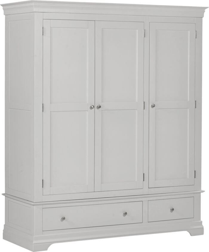 BORDEAUX 3 DOOR WARDROBE - PEBBLE GREY - Blythe Living