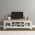 BORDEAUX TV STAND - IVORY/OAK - Blythe Living