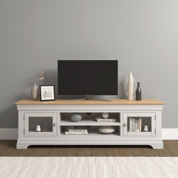 BORDEAUX TV STAND - IVORY/OAK - Blythe Living