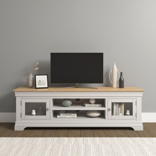 BORDEAUX TV STAND - IVORY/OAK - Blythe Living