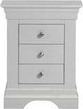 BORDEAUX 3 DRAWER BEDSIDE - PEBBLE GREY - Blythe Living