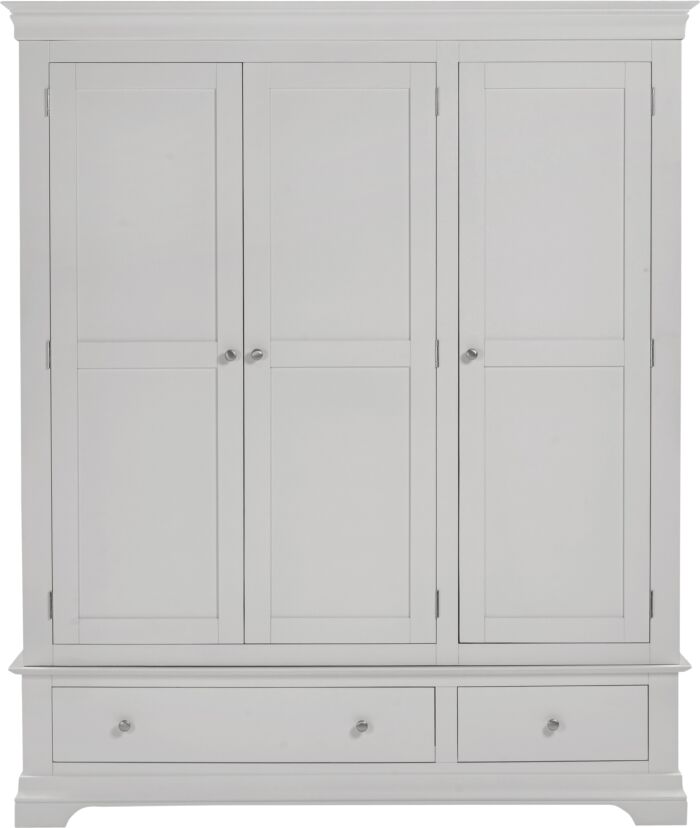 BORDEAUX 3 DOOR WARDROBE - PEBBLE GREY - Blythe Living