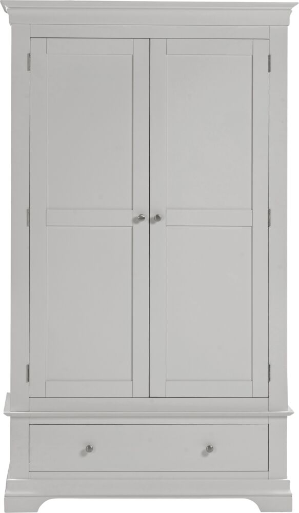 BORDEAUX 2 DOOR WARDROBE - PEBBLE GREY - Blythe Living