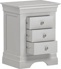 BORDEAUX 3 DRAWER BEDSIDE - PEBBLE GREY - Blythe Living