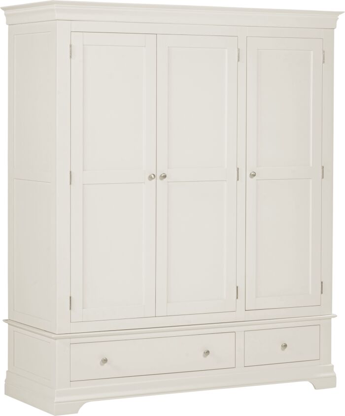 BORDEAUX 3 DOOR WARDROBE - IVORY - Blythe Living