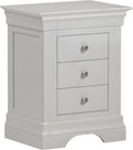 BORDEAUX 3 DRAWER BEDSIDE - PEBBLE GREY - Blythe Living