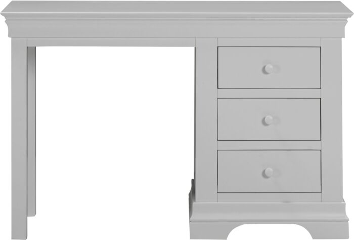 BORDEAUX 3 DRAWER DRESSING TABLE SET - PEBBLE GREY/OAT FABRIC - Blythe Living