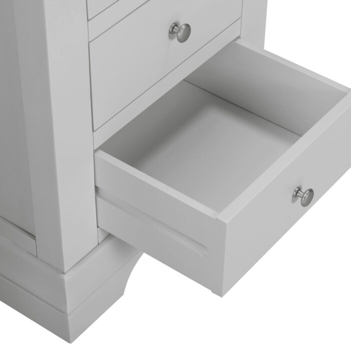 BORDEAUX 3 DRAWER DRESSING TABLE SET - PEBBLE GREY/OAT FABRIC - Blythe Living