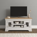 BORDEAUX SMALL TV STAND - IVORY/OAK - Blythe Living