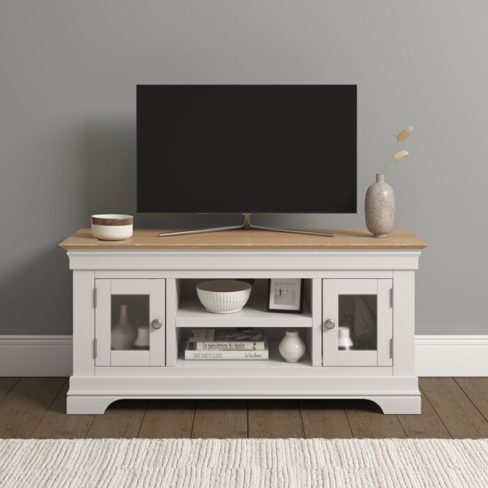 BORDEAUX SMALL TV STAND - IVORY/OAK - Blythe Living