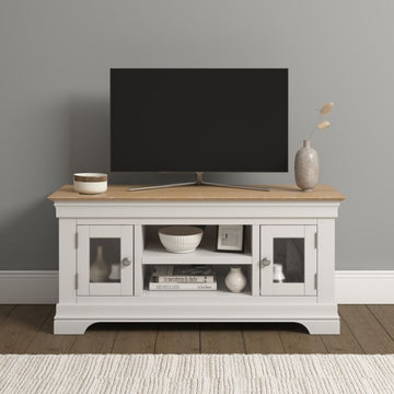 BORDEAUX SMALL TV STAND - IVORY/OAK - Blythe Living