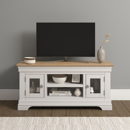 BORDEAUX SMALL TV STAND - IVORY/OAK - Blythe Living