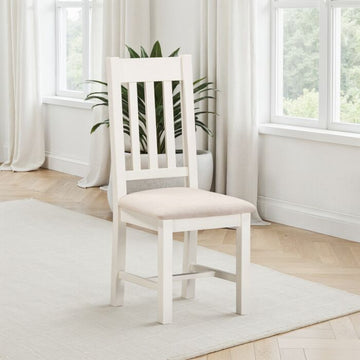 WINDSOR SLATTED DINING CHAIR (X2 PER BOX) - IVORY/OAT FABRIC