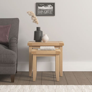 WINDSOR NEST OF 2 TABLES - NATURAL OAK