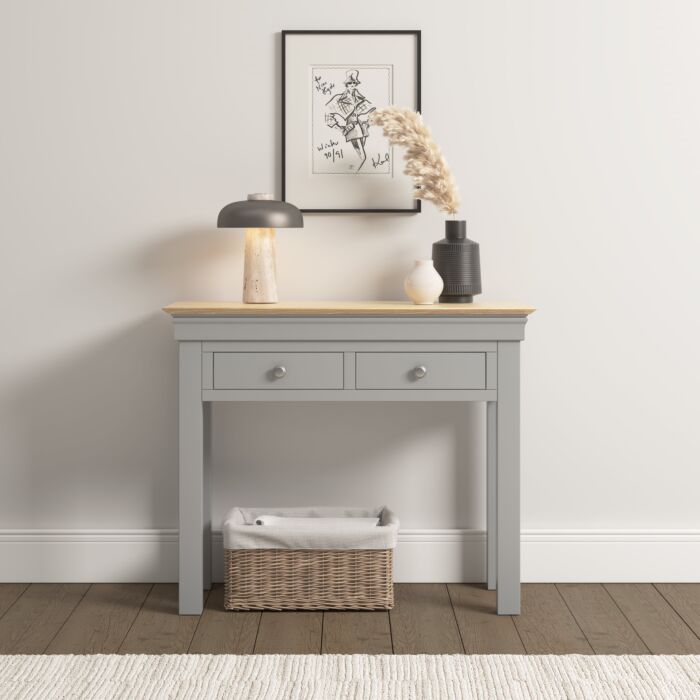 BORDEAUX CONSOLE TABLE - PEBBLE GREY/OAK - Blythe Living