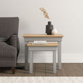 BORDEAUX NEST OF 2 TABLES - PEBBLE GREY/OAK - Blythe Living