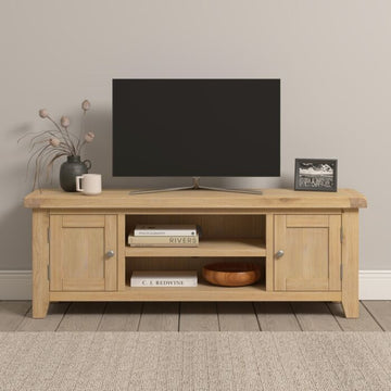 WINDSOR STRAIGHT TV UNIT - NATURAL OAK