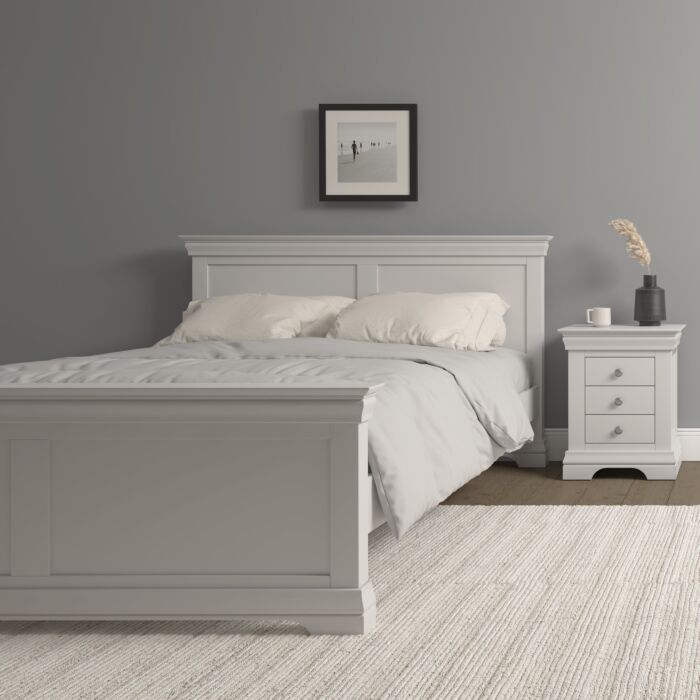 BORDEAUX 5' HIGH END BED - IVORY - Blythe Living