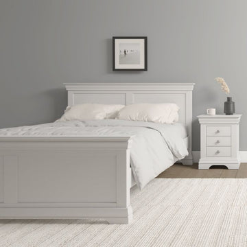 BORDEAUX 4'6" HIGH END BED - IVORY - Blythe Living