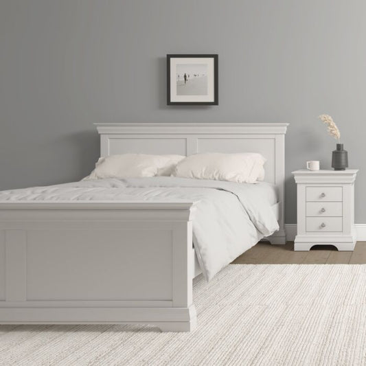 BORDEAUX 4'6" HIGH END BED - IVORY - Blythe Living