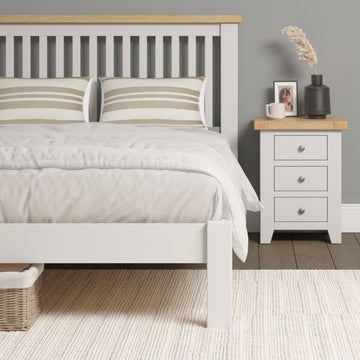 WINDSOR 5' LOW END BED - IVORY/OAK