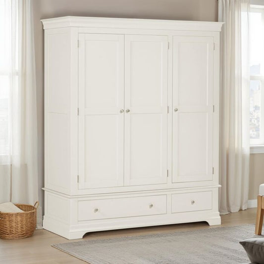 BORDEAUX 3 DOOR WARDROBE - IVORY - Blythe Living