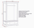 BORDEAUX 2 DOOR WARDROBE - PEBBLE GREY - Blythe Living