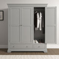 BORDEAUX 3 DOOR WARDROBE - PEBBLE GREY - Blythe Living