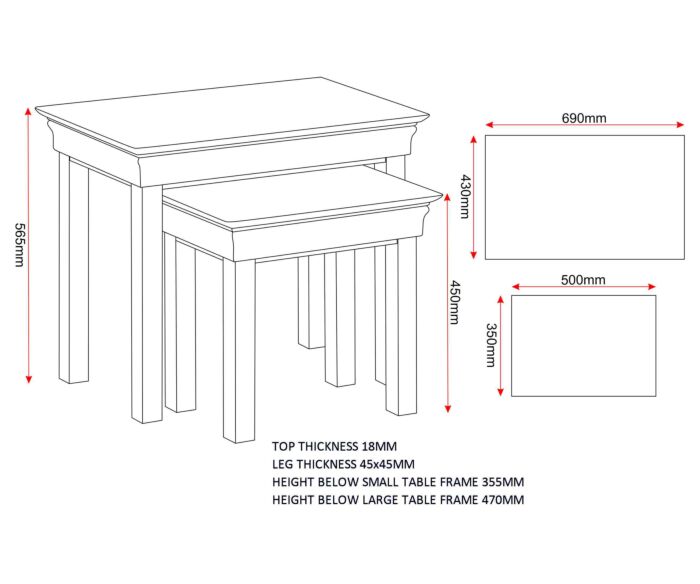 BORDEAUX NEST OF 2 TABLES - PEBBLE GREY/OAK - Blythe Living