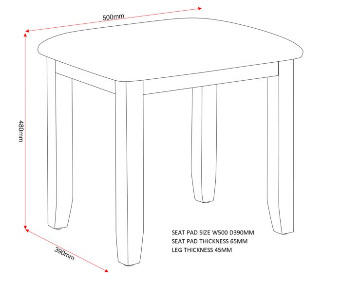 BORDEAUX DRESSING TABLE STOOL - IVORY - Blythe Living