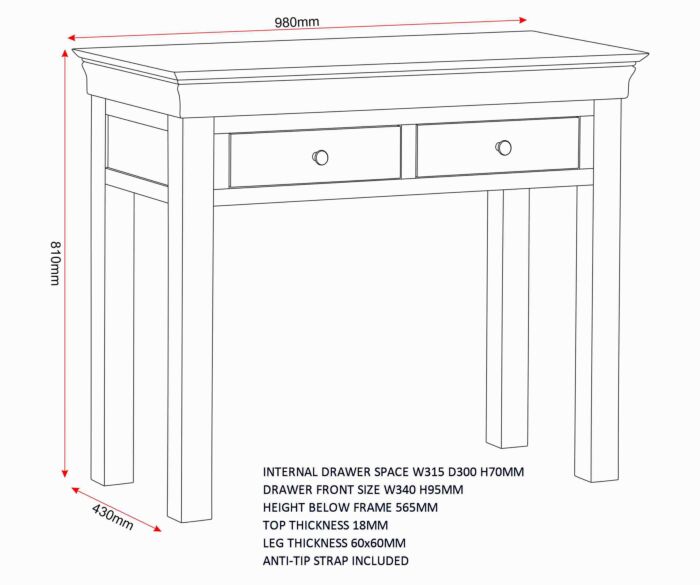 BORDEAUX CONSOLE TABLE - PEBBLE GREY/OAK - Blythe Living