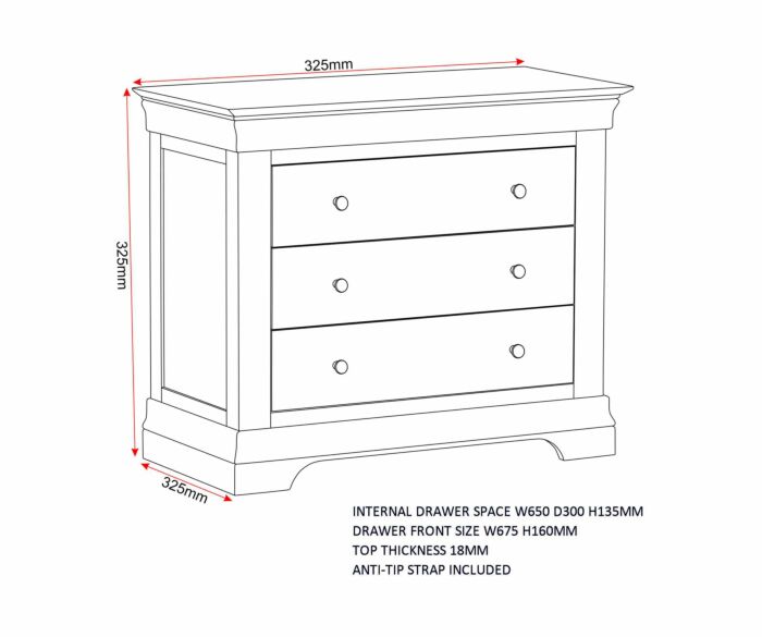 BORDEAUX 3 DRAWER DRESSING TABLE SET - IVORY/OAT FABRIC - Blythe Living