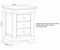 BORDEAUX 3 DRAWER DRESSING TABLE - PEBBLE GREY - Blythe Living
