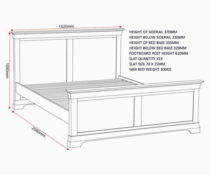 BORDEAUX 4'6" HIGH END BED - IVORY - Blythe Living