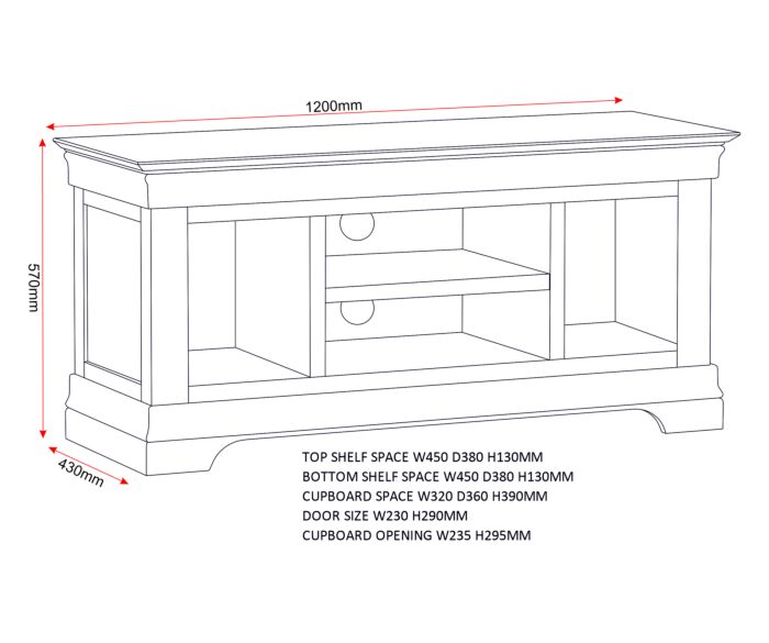 BORDEAUX SMALL TV STAND - IVORY/OAK - Blythe Living