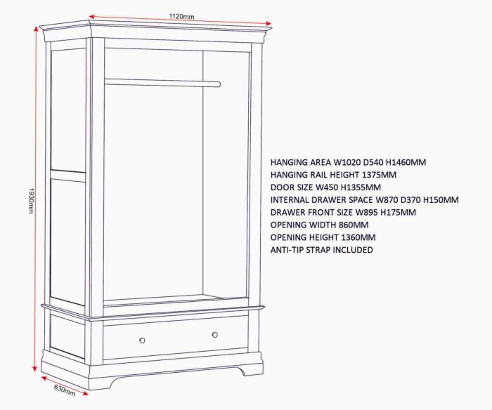 BORDEAUX 2 DOOR WARDROBE - IVORY - Blythe Living