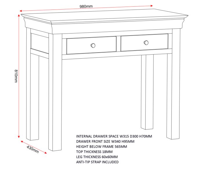 BORDEAUX CONSOLE TABLE - IVORY/OAK - Blythe Living