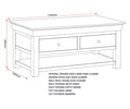 BORDEAUX 2 DRAWER COFFEE TABLE - IVORY/OAK - Blythe Living