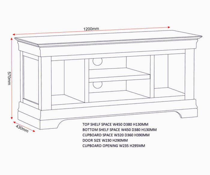 BORDEAUX SMALL TV STAND - PEBBLE GREY/OAK - Blythe Living
