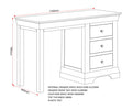 BORDEAUX 3 DRAWER DRESSING TABLE - IVORY - Blythe Living