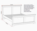 BORDEAUX 5' HIGH END BED - IVORY - Blythe Living