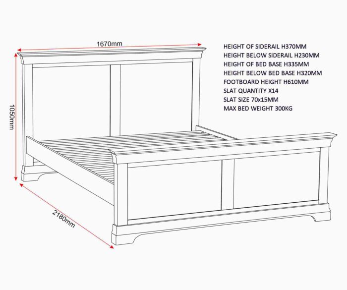 BORDEAUX 5' HIGH END BED - IVORY - Blythe Living