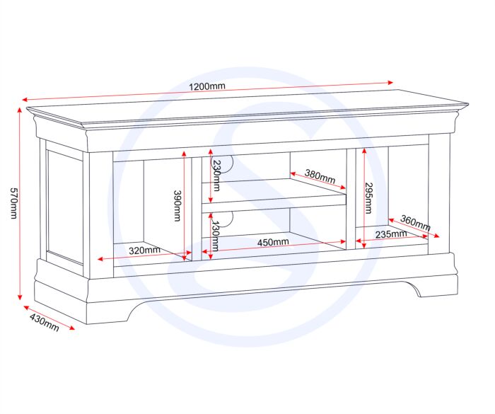 BORDEAUX SMALL TV STAND - IVORY/OAK - Blythe Living