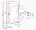 BORDEAUX 2 DOOR WARDROBE - IVORY - Blythe Living