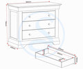 BORDEAUX 3 DRAWER DRESSING TABLE SET - IVORY/OAT FABRIC - Blythe Living