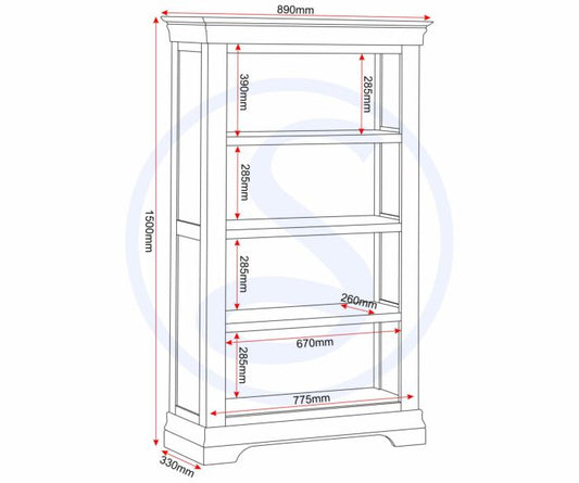BORDEAUX BOOKCASE - IVORY/OAK